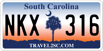 SC license plate NKX316