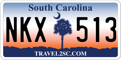 SC license plate NKX513