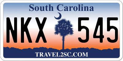 SC license plate NKX545