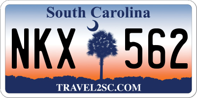SC license plate NKX562