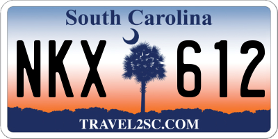 SC license plate NKX612