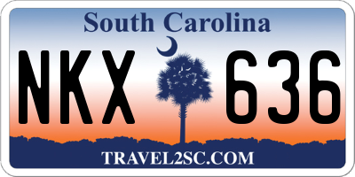SC license plate NKX636