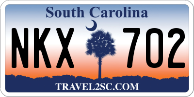 SC license plate NKX702