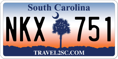 SC license plate NKX751