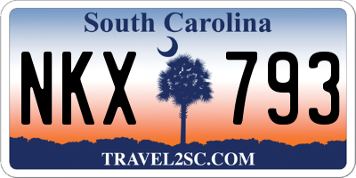 SC license plate NKX793