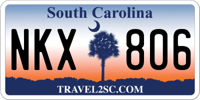 SC license plate NKX806