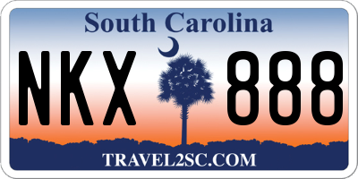 SC license plate NKX888