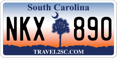 SC license plate NKX890