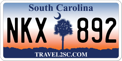 SC license plate NKX892
