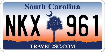SC license plate NKX961