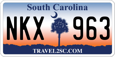 SC license plate NKX963