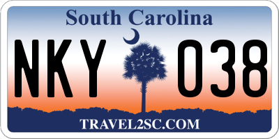 SC license plate NKY038
