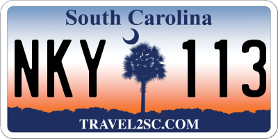 SC license plate NKY113