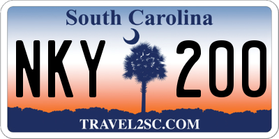 SC license plate NKY200