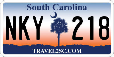 SC license plate NKY218