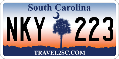 SC license plate NKY223