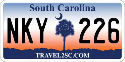SC license plate NKY226