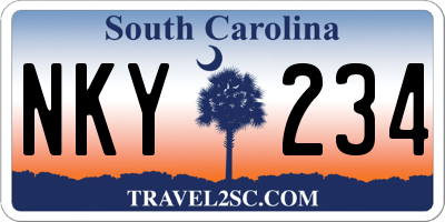 SC license plate NKY234