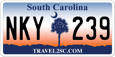 SC license plate NKY239