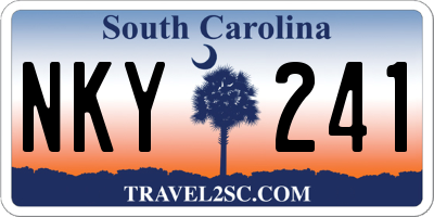 SC license plate NKY241