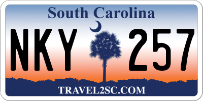 SC license plate NKY257