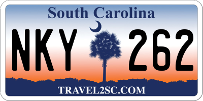 SC license plate NKY262