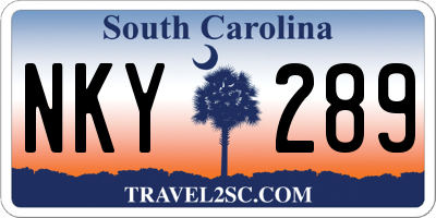 SC license plate NKY289