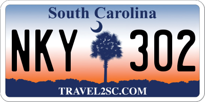 SC license plate NKY302