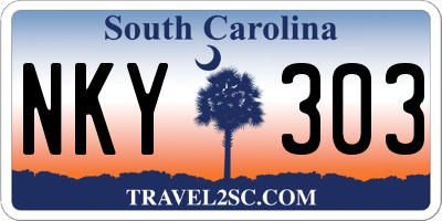 SC license plate NKY303