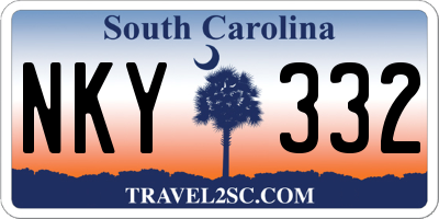 SC license plate NKY332