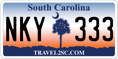 SC license plate NKY333