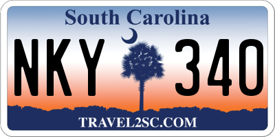 SC license plate NKY340