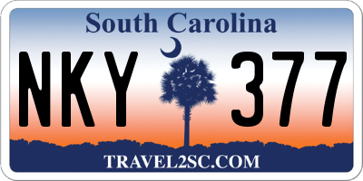 SC license plate NKY377