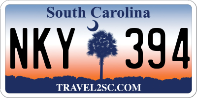 SC license plate NKY394