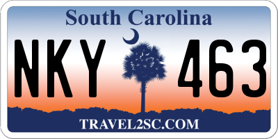 SC license plate NKY463