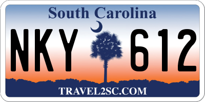 SC license plate NKY612