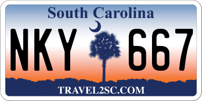 SC license plate NKY667