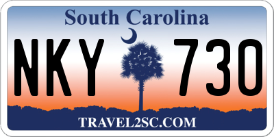 SC license plate NKY730