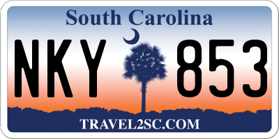 SC license plate NKY853