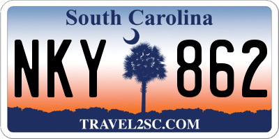 SC license plate NKY862