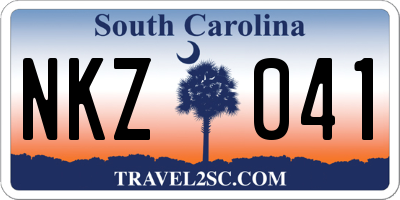 SC license plate NKZ041