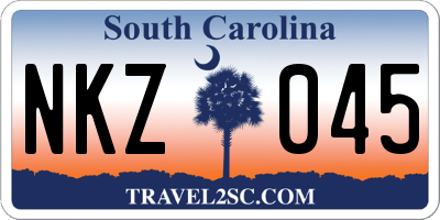 SC license plate NKZ045