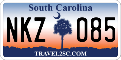 SC license plate NKZ085