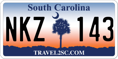 SC license plate NKZ143