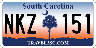 SC license plate NKZ151