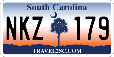 SC license plate NKZ179