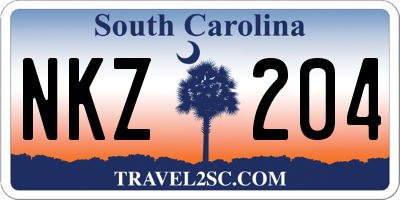 SC license plate NKZ204