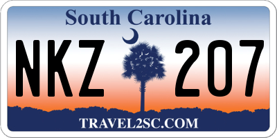 SC license plate NKZ207