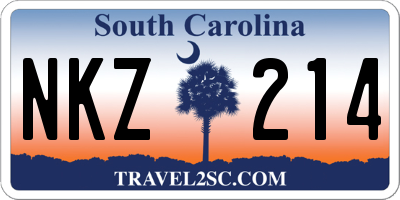 SC license plate NKZ214