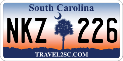 SC license plate NKZ226